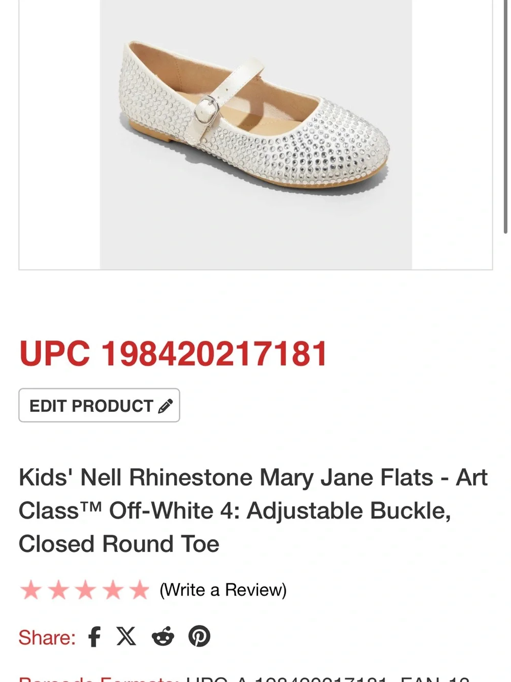 art class White Rhinestone Mary Jane Flats for Kids b179